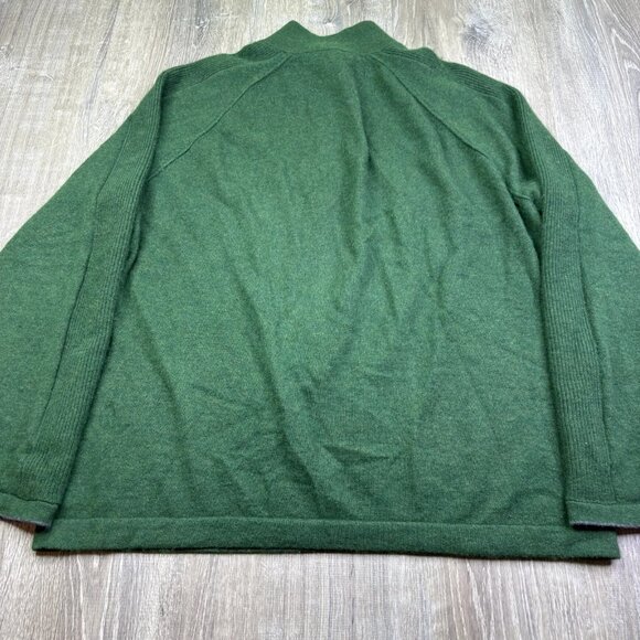 Kinross Men's Green Cashmere 1/4 Soft Knit Mock Neck Long Sleeve Sweater 2XL - Picture 3 of 10